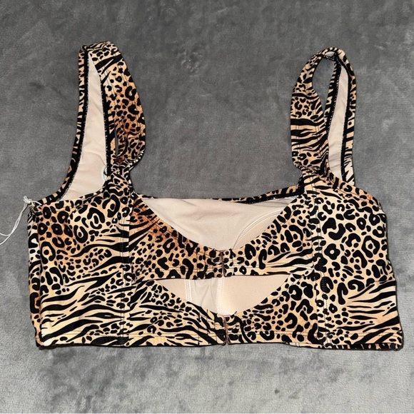New with Tag Lysa Swim Bikini Top Leopard Cheetah Print Women’s Size 0X 14W-16W - Picture 5 of 12